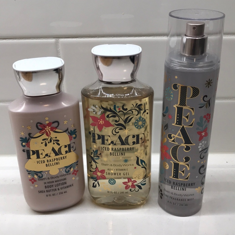NWT!RARE!BBW Iced Raspberry Bellini Trio